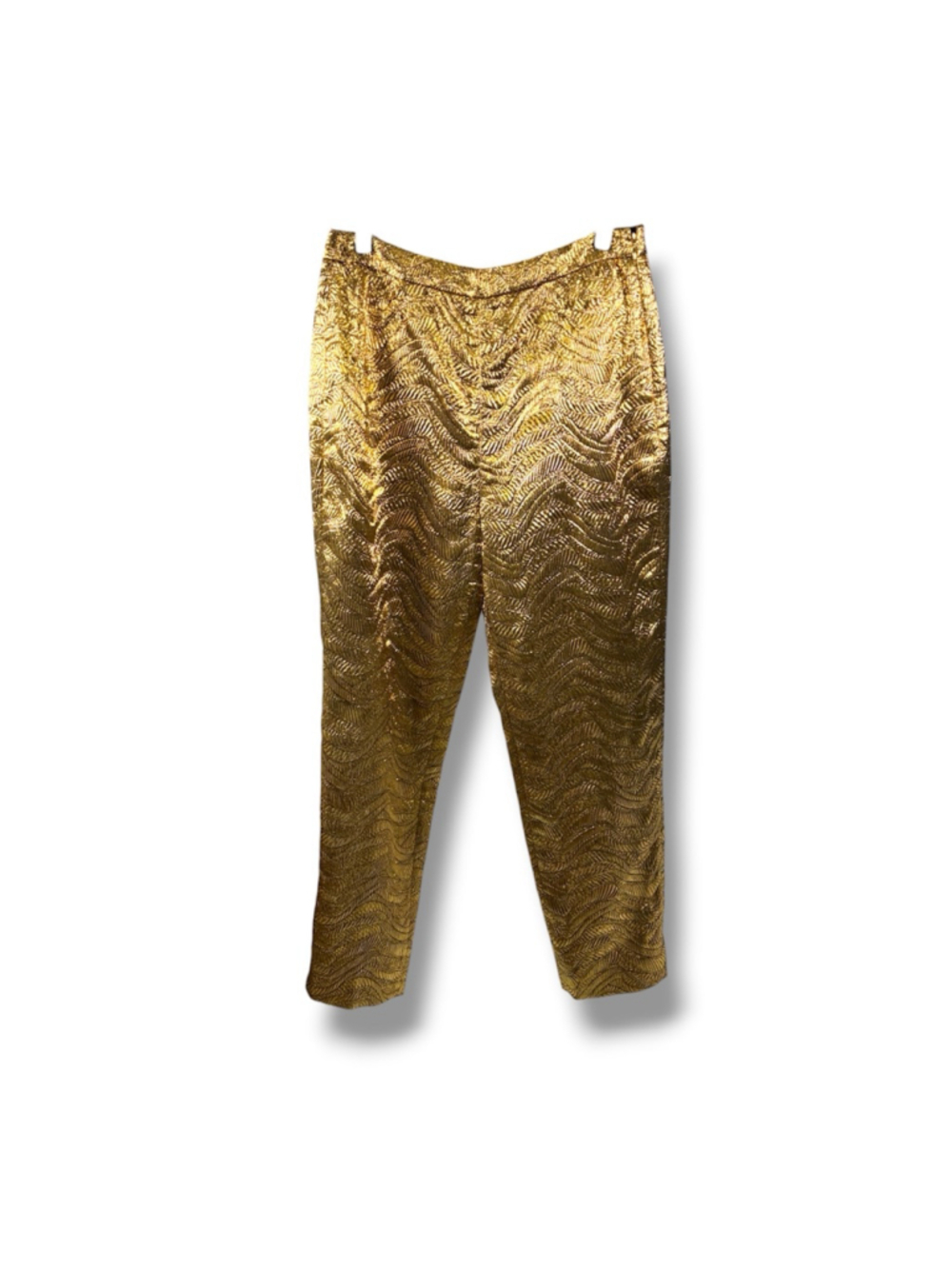 J.Crew Collection with La Fille Fabric Metallic Trousers in Jacquard Gold Size 4